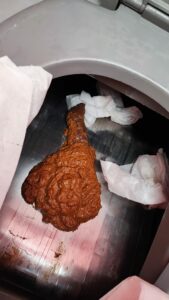 Photo de poop made in the chemical toilet of the construction site